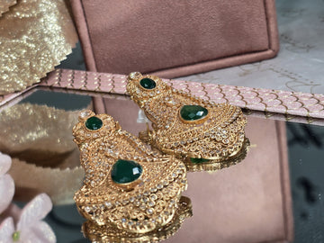 Golden Emerald Delight Earrings